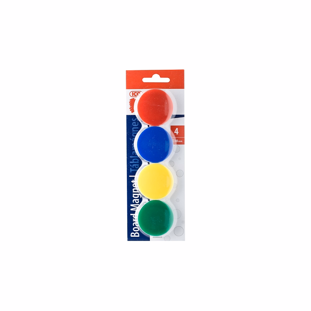 Táblamágnes ICO színes 40mm 4 darabos