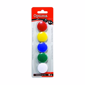 Táblamágnes OPTIMA 25mm 5 darabos vegyes színű