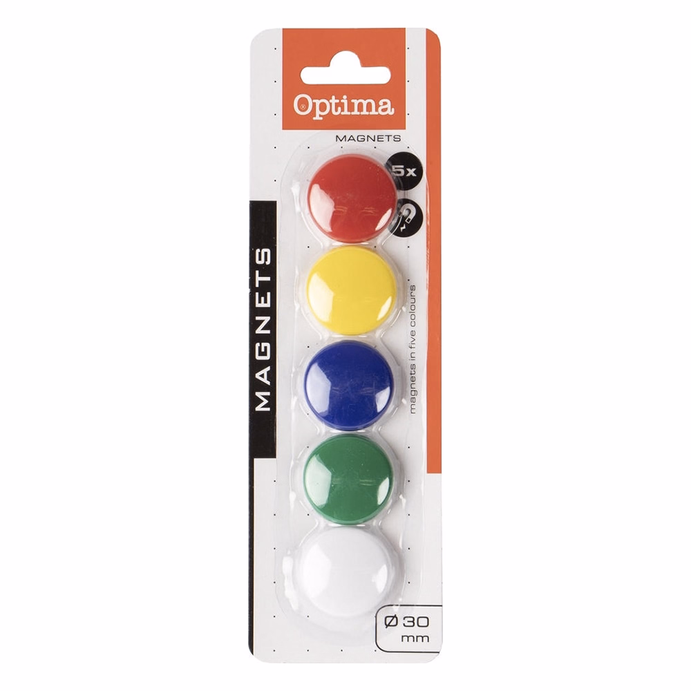 Táblamágnes OPTIMA 25mm 5 darabos vegyes színű