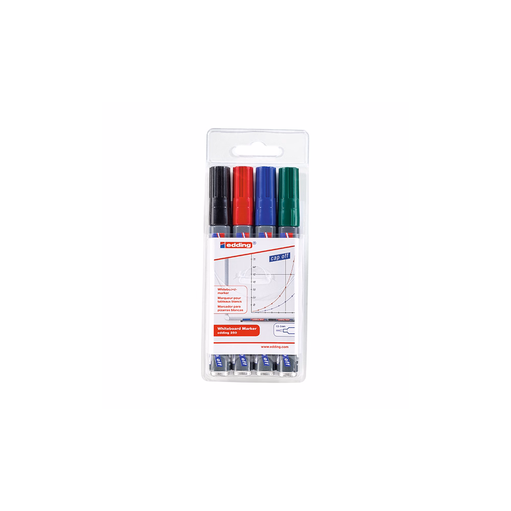 Táblamarker EDDING 250 1,5-3mm 4 darabos