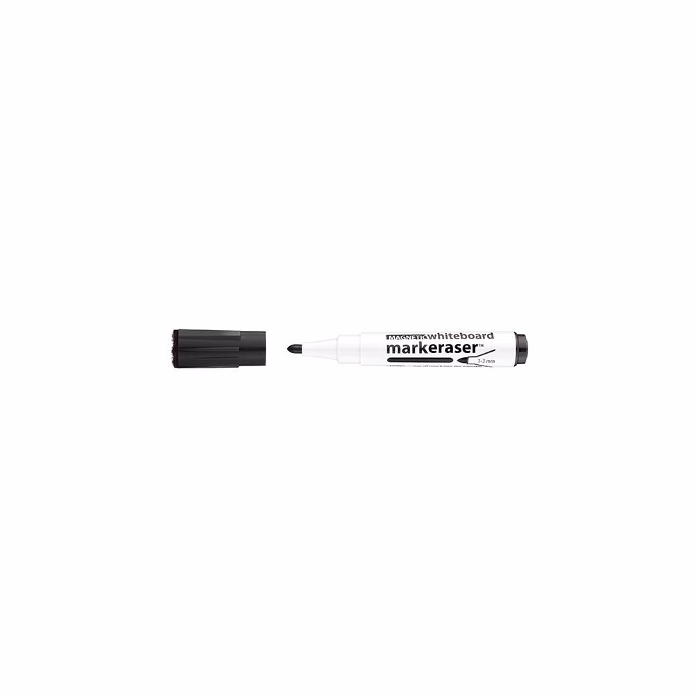 Táblamarker ICO Markeraser mágneses kupakkal törlővel fekete 1-3mm