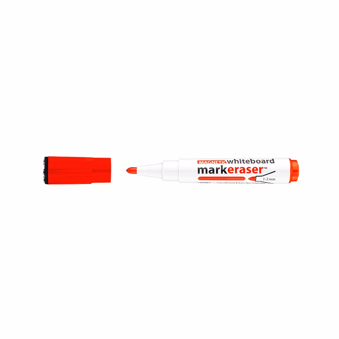 Táblamarker ICO Markeraser mágneses kupakkal törlővel piros 1-3mm