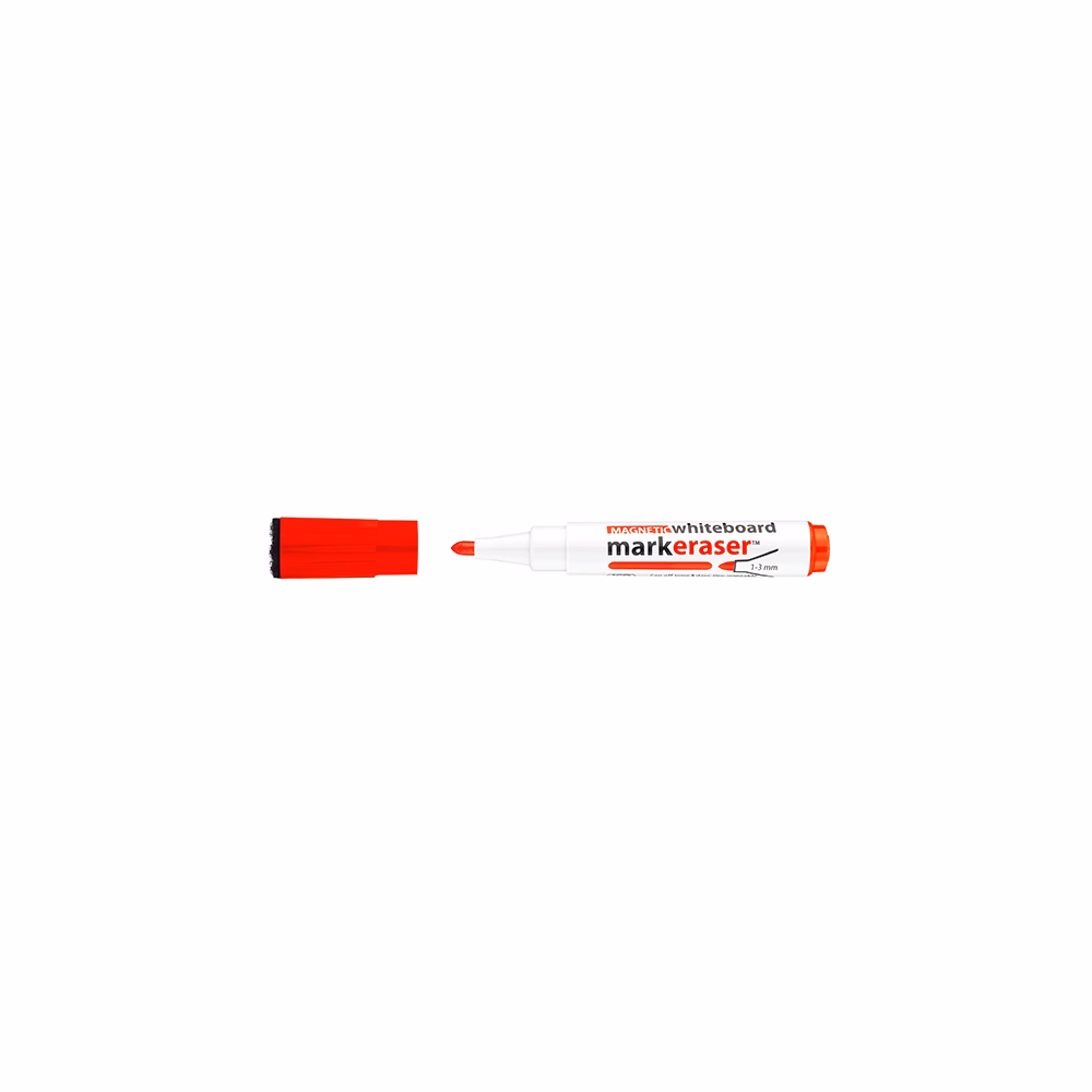 Táblamarker ICO Markeraser mágneses kupakkal törlővel piros 1-3mm