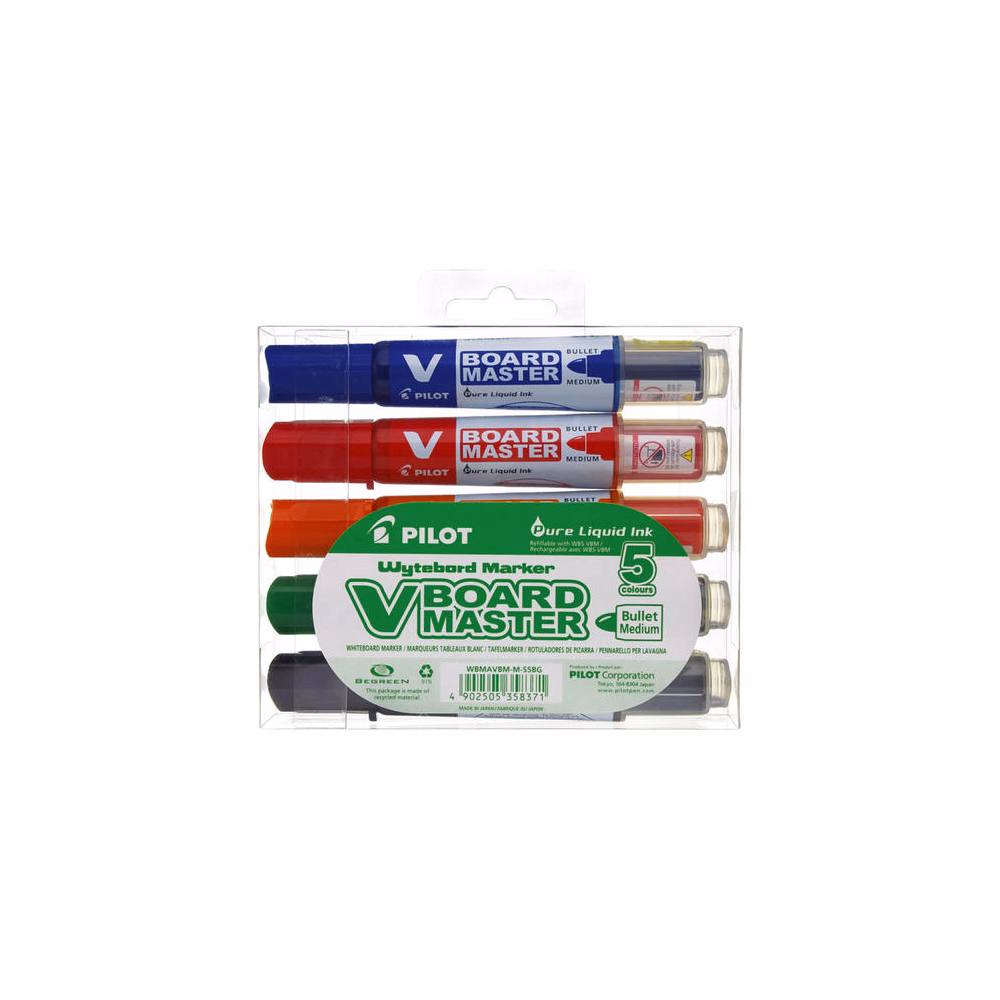 Táblamarker PILOT V-Board Master Medium BeGreen kerek 5 db-s készlet