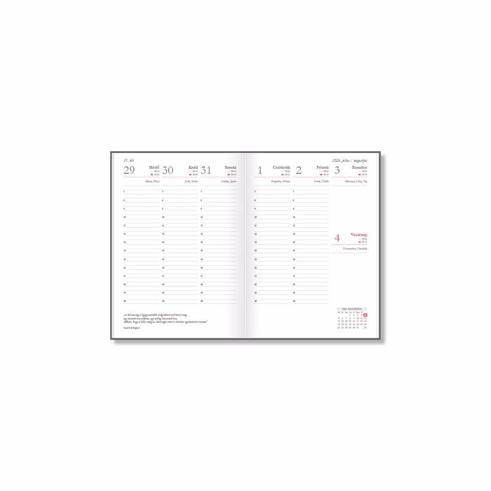 Tanári zsebkönyv PD CALENDAR papírborító A/5 Letters 2026-2027