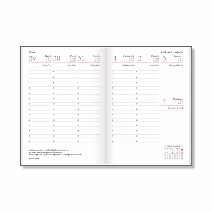 Tanári zsebkönyv PD CALENDAR papírborító A/5 Lilly 2026-2027