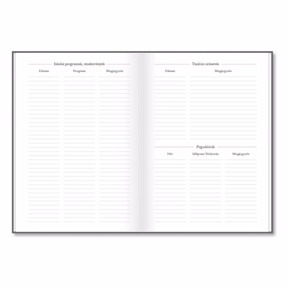 Tanári zsebkönyv PD CALENDAR papírborító A/5 Letters 2026-2027