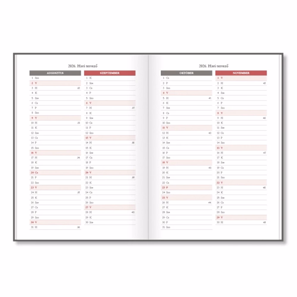 Tanári zsebkönyv PD CALENDAR papírborító A/5 Lilly 2026-2027