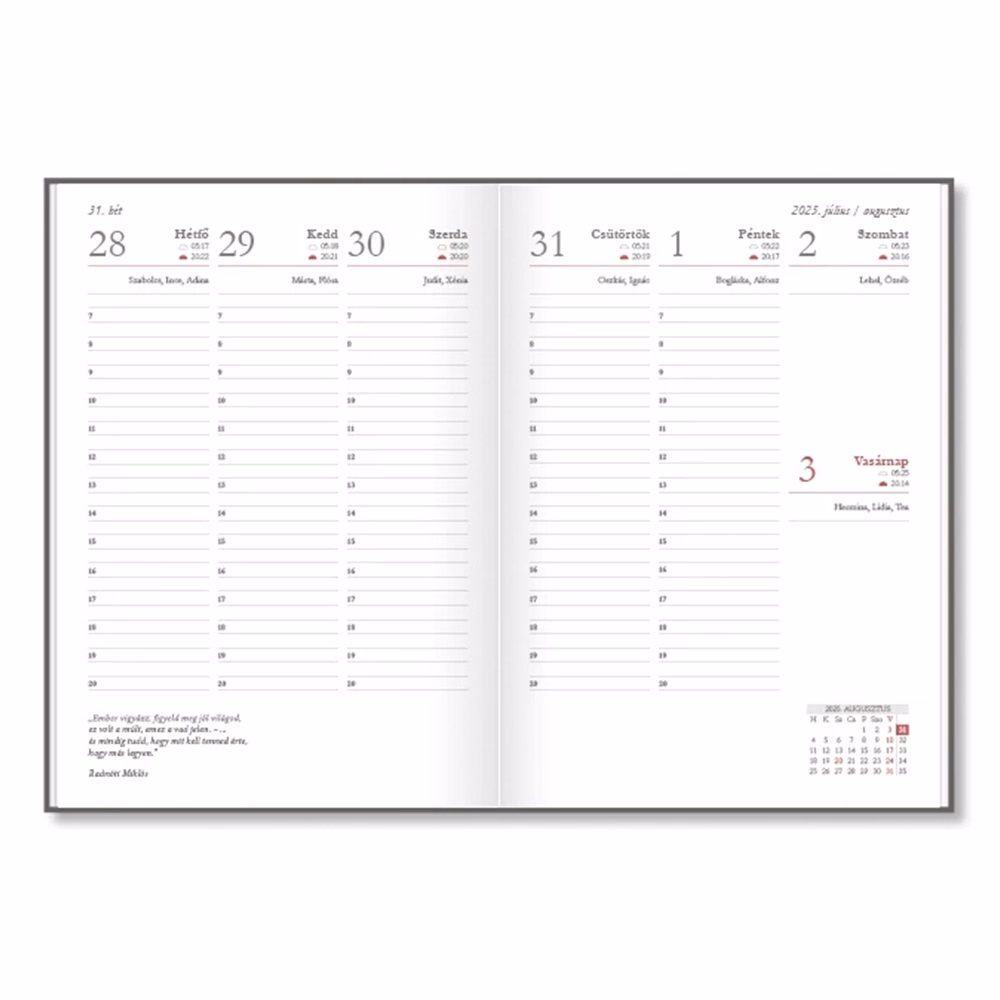 Tanári zsebkönyv PD CALENDAR papírborító A/5 Lilly 2026-2027