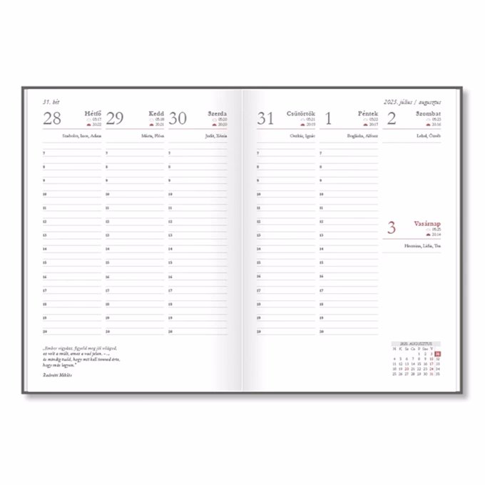 Tanári zsebkönyv PD CALENDAR papírborító A/5 Lilly 2026-2027