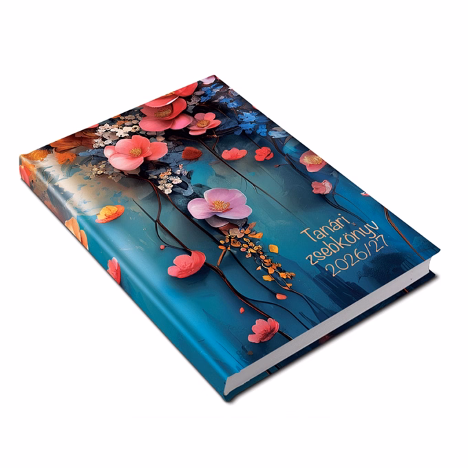 Tanári zsebkönyv REALSYSTEM papírborító A/5 heti floral 2026-2027