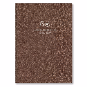 Tanári zsebkönyv TOPTIMER Prof PU műbőrborító A/5 heti 145x205 mm Bronz 2026-2027