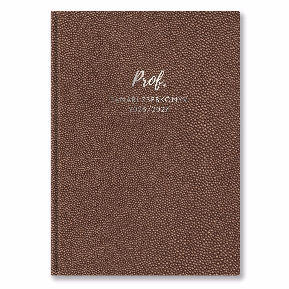 Tanári zsebkönyv TOPTIMER Prof PU műbőrborító A/5 heti 145x205 mm Bronz 2026-2027