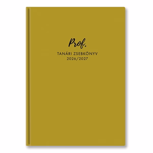 Tanári zsebkönyv TOPTIMER Prof PU műbőrborító A/5 heti 145x205 mm Mustár 2026-2027