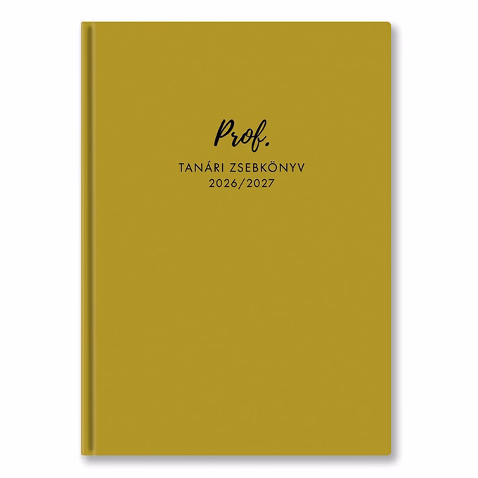 Tanári zsebkönyv TOPTIMER Prof PU műbőrborító A/5 heti 145x205 mm Mustár 2026-2027