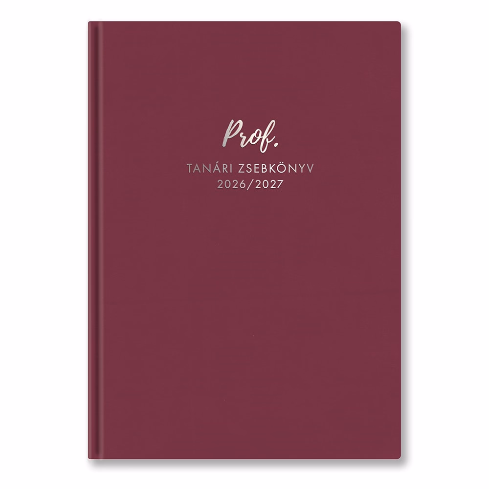Tanári zsebkönyv TOPTIMER Prof PU műbőrborító A/5 heti 150x210 mm Málna 2026-2027