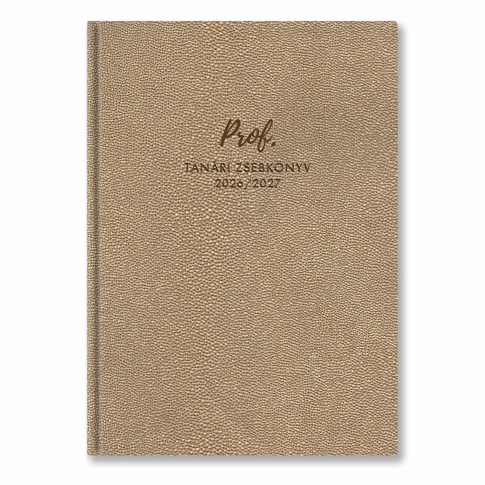 Tanári zsebkönyv TOPTIMER Prof PVC műbőrborító A/5 heti 145x205 mm Arany bubble 2026-2027