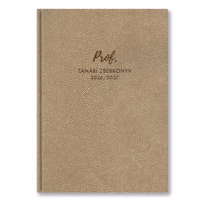 Tanári zsebkönyv TOPTIMER Prof PVC műbőrborító A/5 heti 145x205 mm Arany bubble 2026-2027