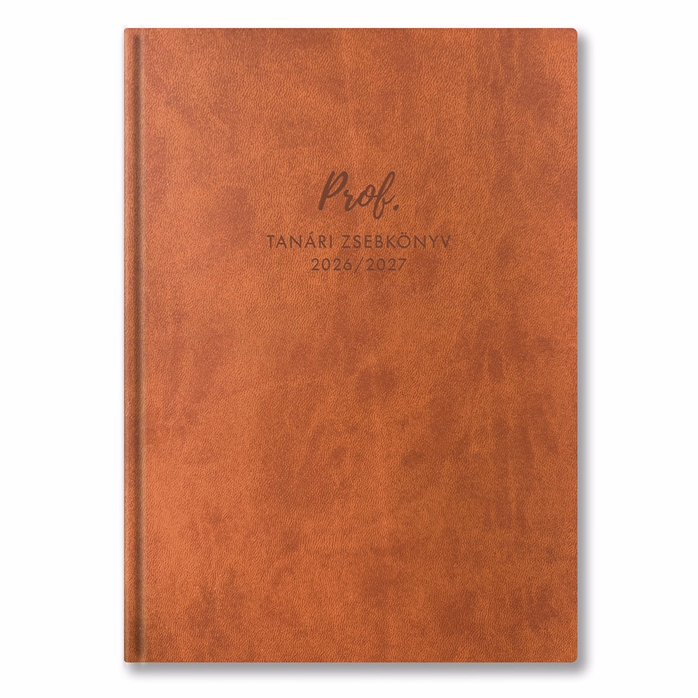Tanári zsebkönyv TOPTIMER Prof PVC műbőrborító A/5 heti 145x205 mm Barna 2026-2027