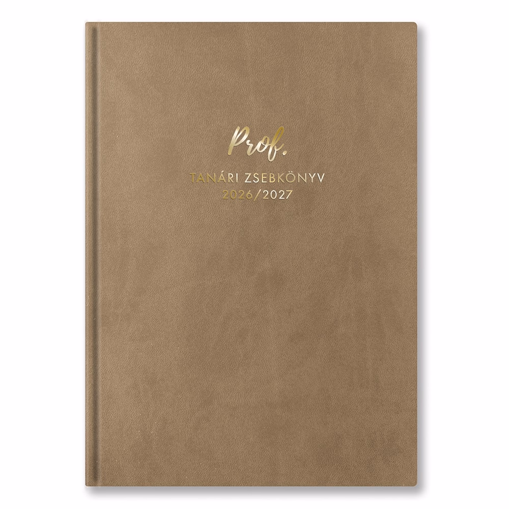 Tanári zsebkönyv TOPTIMER Prof PVC műbőrborító A/5 heti 145x205 mm Drapp 2026-2027