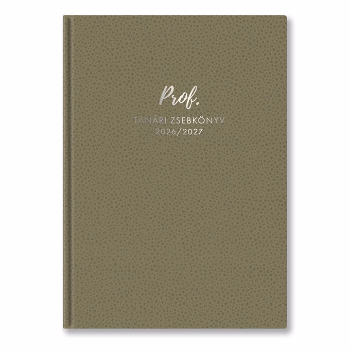 Tanári zsebkönyv TOPTIMER Prof PVC műbőrborító A/5 heti 145x205 mm Oliva zöld 2026-2027