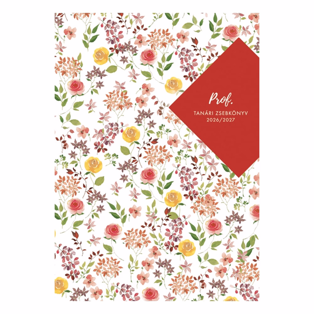 Tanári zsebkönyv TOPTIMER Prof fóliázott papírborító A/5 heti 145x205 mm Kisvirág 2026-2027