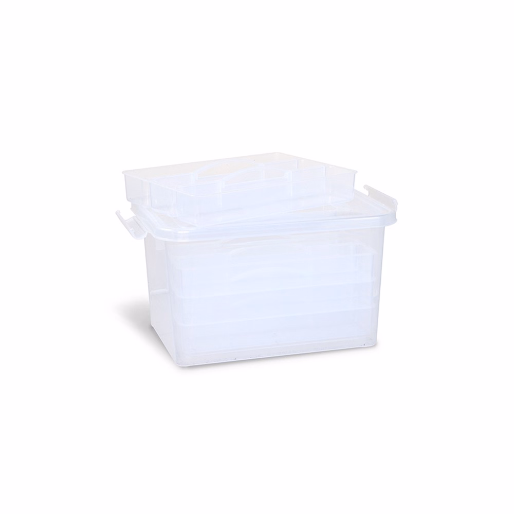 Tárolódoboz PRIMO 25,5x17x14,5 cm műanyag 4 db elválasztó tálcával
