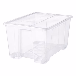 Tárolódoboz műanyag tetővel áttetsző 78x56x43cm 130 liter Tárolódoboz műanyag tetővel áttetsző 78x56x43cm 130 liter