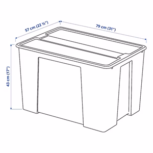 Tárolódoboz műanyag tetővel áttetsző 78x56x43cm 130 liter Tárolódoboz műanyag tetővel áttetsző 78x56x43cm 130 liter