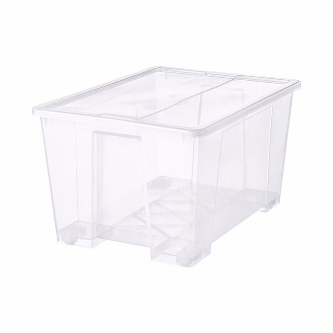 Tárolódoboz műanyag tetővel áttetsző 78x56x43cm 130 liter Tárolódoboz műanyag tetővel áttetsző 78x56x43cm 130 liter