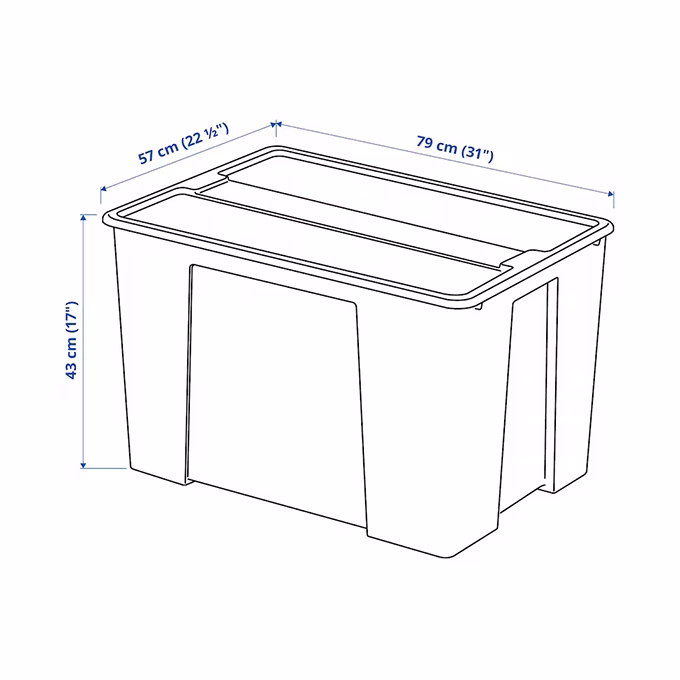 Tárolódoboz műanyag tetővel áttetsző 78x56x43cm 130 liter Tárolódoboz műanyag tetővel áttetsző 78x56x43cm 130 liter