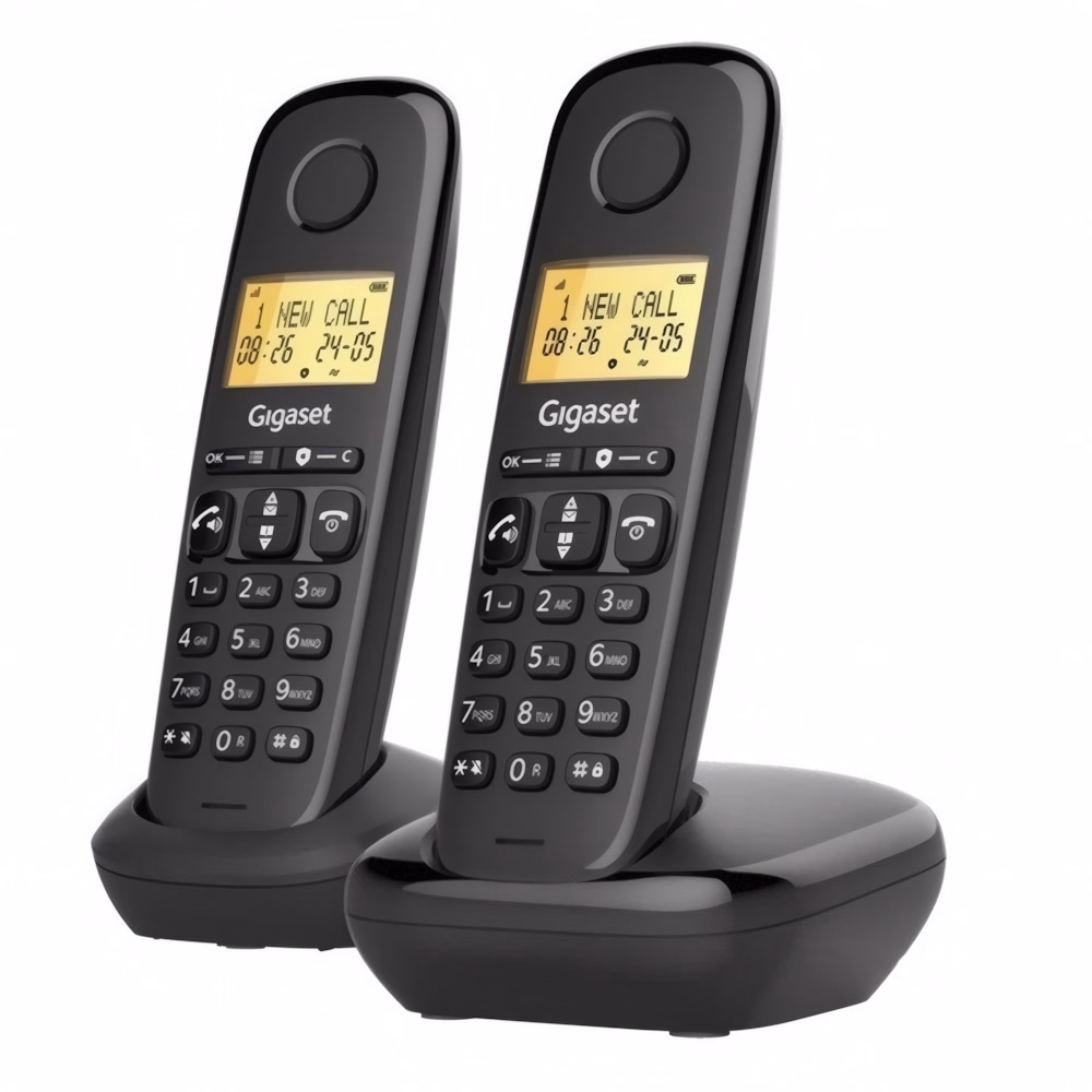 Telefon GIGASET Basic 100 Duo asztali vezeték nélküli 2 kézibeszélő fekete