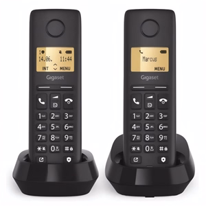 Telefon GIGASET Pure 100 Duo asztali vezeték nélküli 2 kézibeszélő fekete