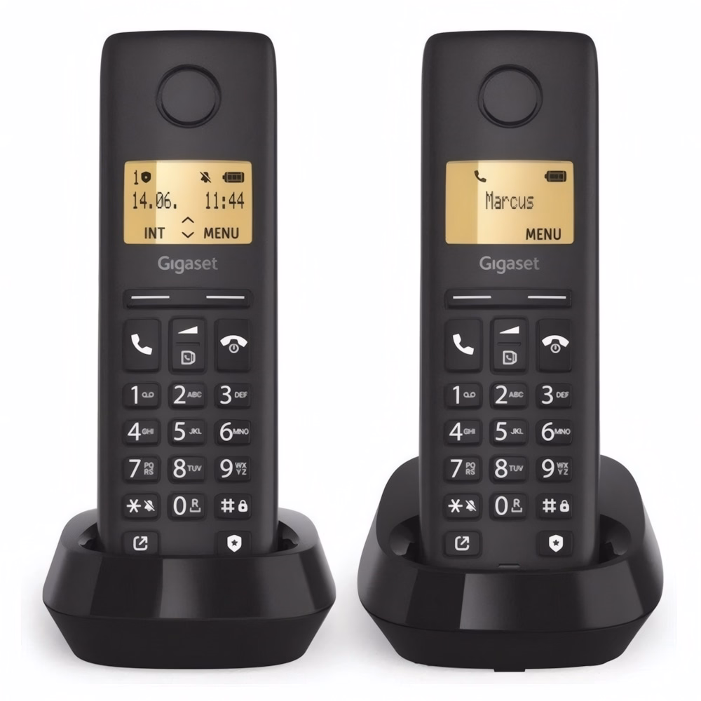 Telefon GIGASET Pure 100 Duo asztali vezeték nélküli 2 kézibeszélő fekete