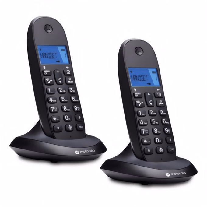 Telefon MOTOROLA C1002CB+ asztali vezeték nélküli 2 kézibeszélő fekete
