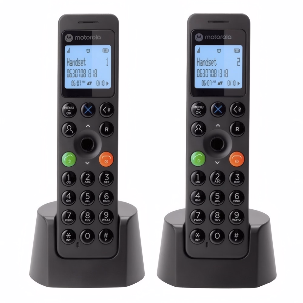 Telefon MOTOROLA DOT202 asztali vezeték nélküli 2 kézibeszélő fekete