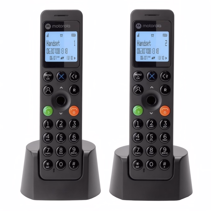 Telefon MOTOROLA DOT202 asztali vezeték nélküli 2 kézibeszélő fekete