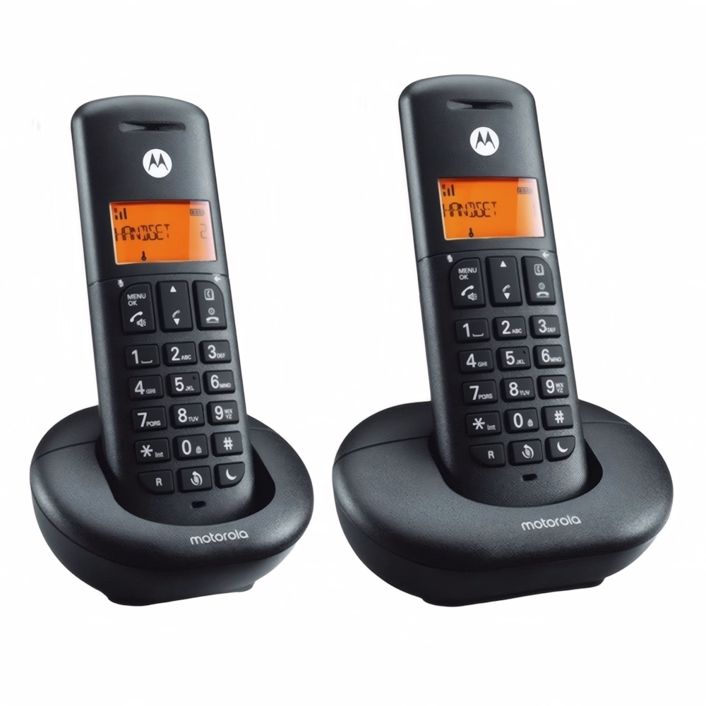 Telefon MOTOROLA E202 asztali vezeték nélküli 2 kézibeszélő fekete