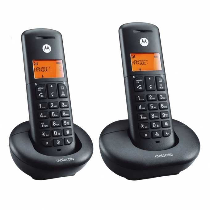 Telefon MOTOROLA E202 asztali vezeték nélküli 2 kézibeszélő fekete