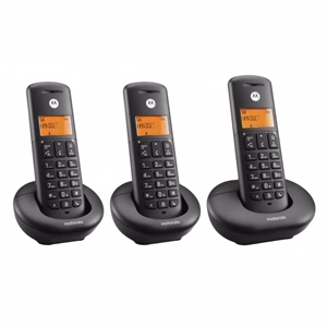 Telefon MOTOROLA E203 asztali vezeték nélküli 3 kézibeszélő fekete