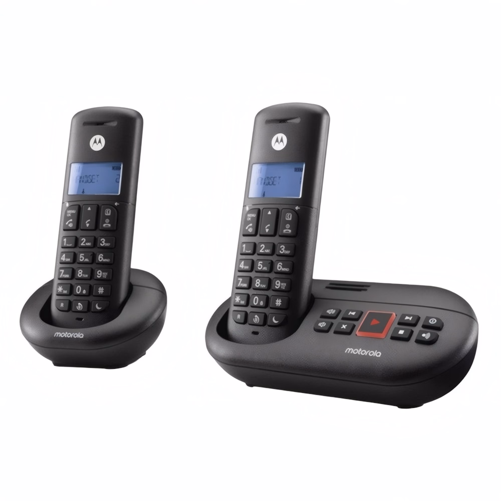 Telefon MOTOROLA E212 asztali vezeték nélküli 2 kézibeszélő fekete
