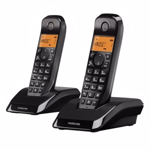 Telefon MOTOROLA S1201 asztali vezeték nélküli 2 kézibeszélő fekete