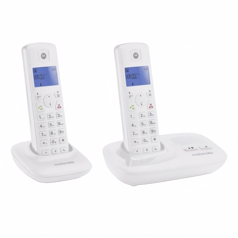 Telefon MOTOROLA T412 asztali vezeték nélküli 3 kézibeszélő fehér