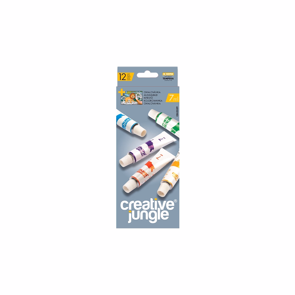 Tempera CREATIVE JUNGLE 7ml 12 szín/készlet