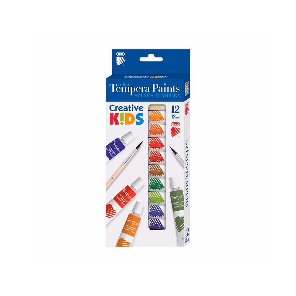 Tempera ICO Creative Kids színes 12 darabos 12 ml