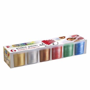 Tempera ICO Süni tégelyes 6 darabos 25 ml metál színek