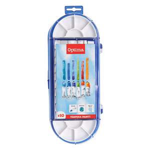 Tempera OPTIMA 10 ml színes színkeverő palettával 10 darabos