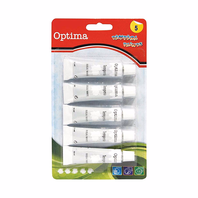Tempera OPTIMA 12 ml fehér 5 darabos