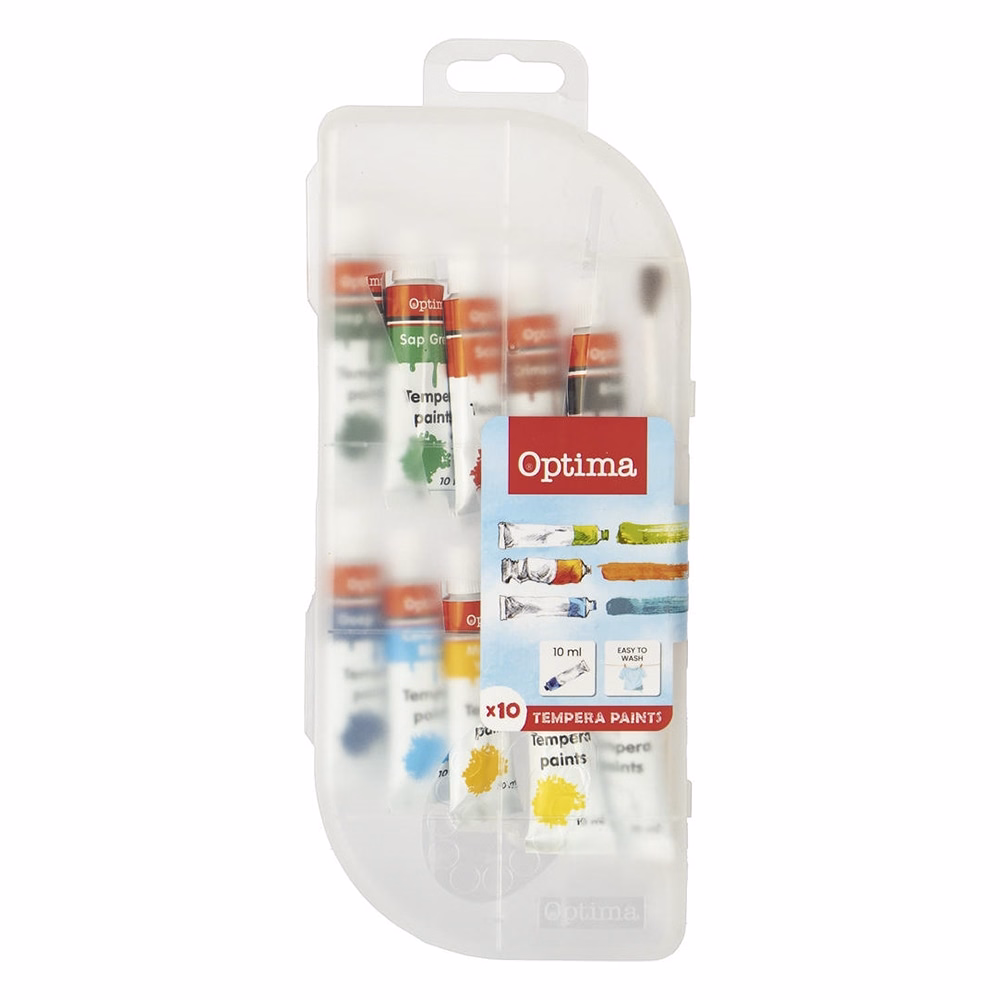 Tempera OPTIMA műanyag tokban 10 ml 10  darabos