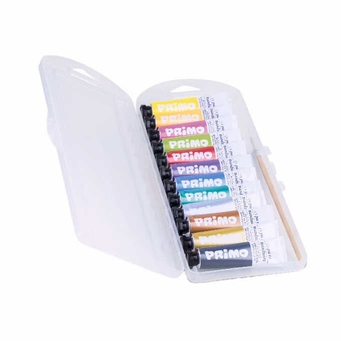 Tempera PRIMO 12 ml 4 neon + 8 metál 12 szín/készlet